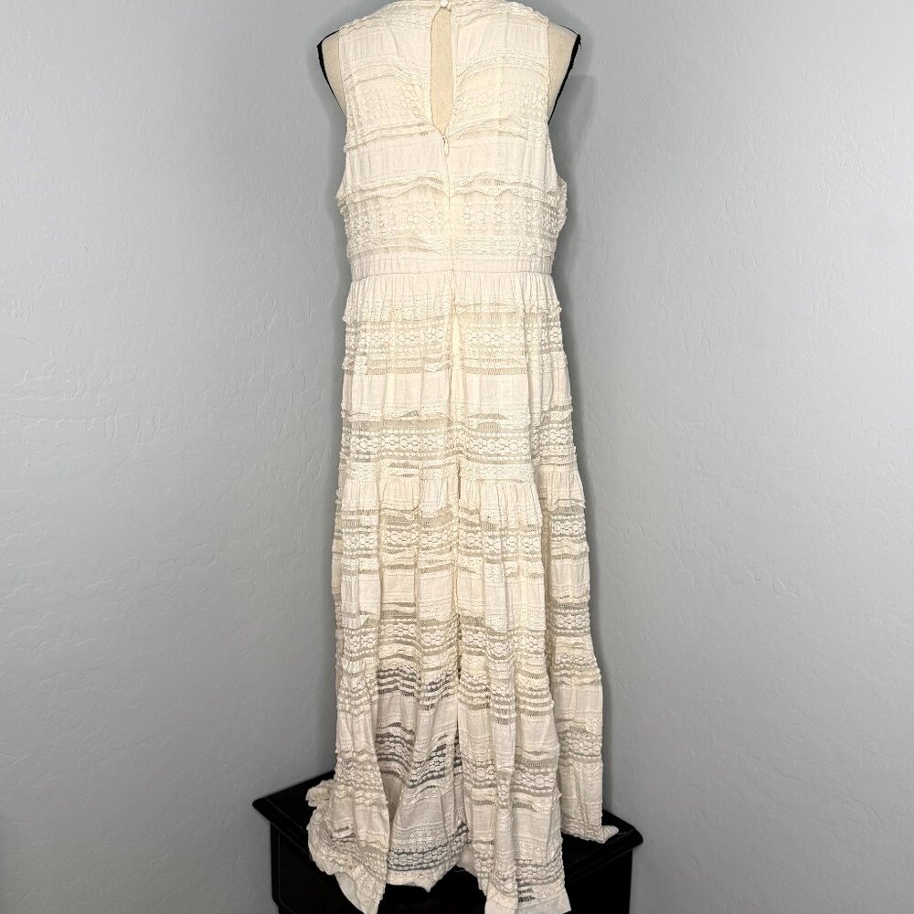 Torrid Ivory Lace High Neck Sleeveless Lined Tiered Dress Size 18 - Picture 12 of 13